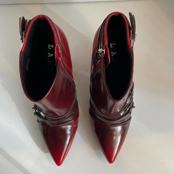 L.A.M.B. Gwen Stefani Red Ombré Martini Boots Size 9 - Picture 7 of 15